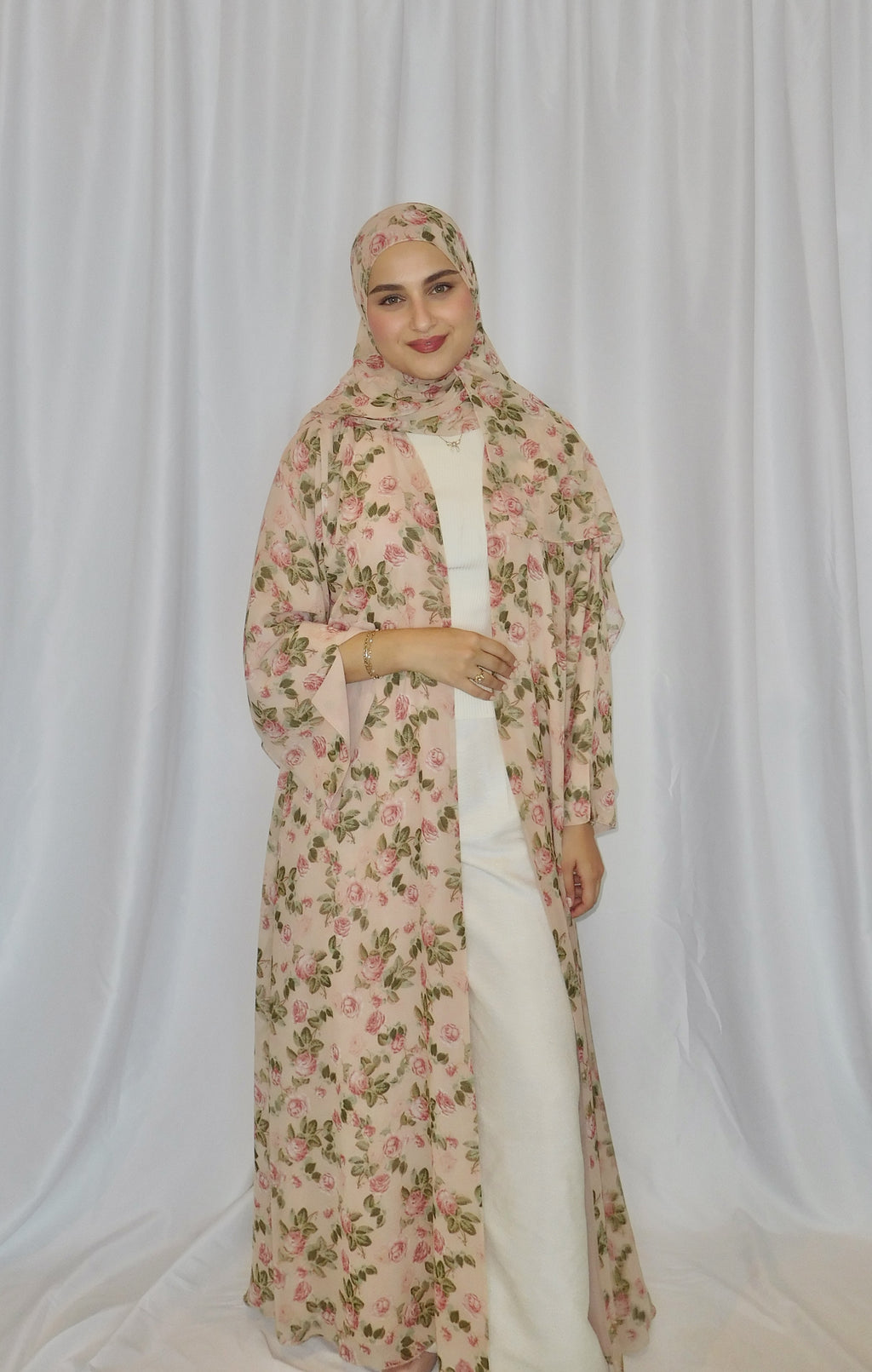 Rosette Print Abaya