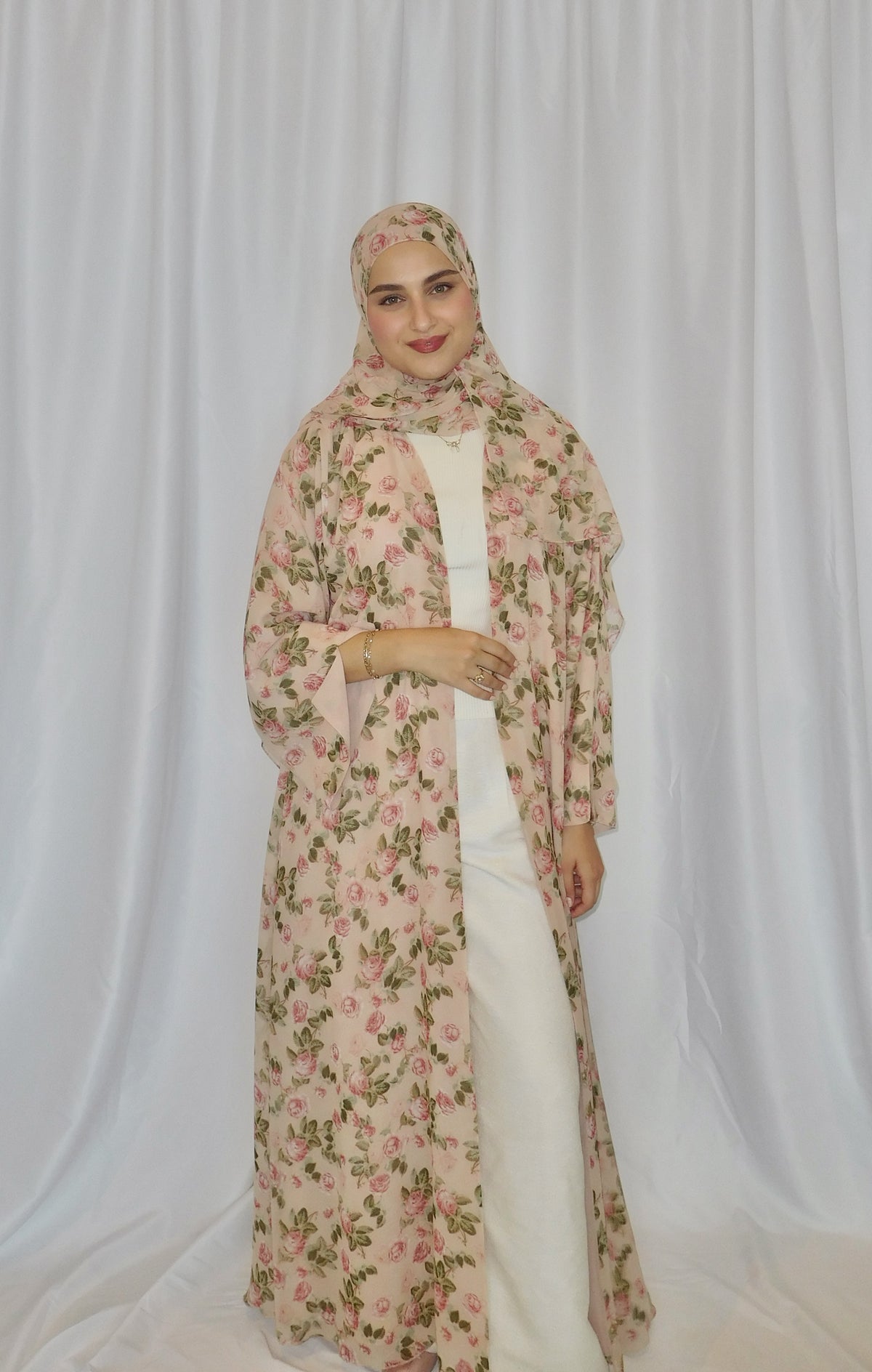 Rosette Print Abaya